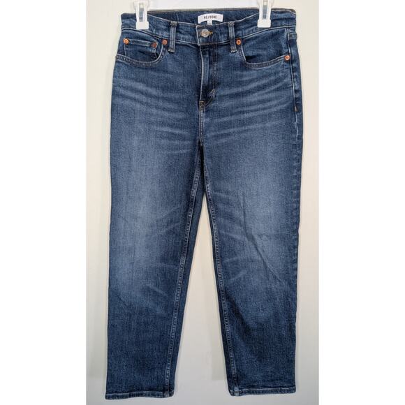 RE/DONE 70's Mid Rise Stove Pipe Straight Leg Jeans in Royal Fade, Size 28 - Picture 4 of 8